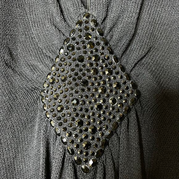 St John NWT Evening Dress Size 6 Black Santana Knit V Neck Formal Evening - Picture 4 of 9